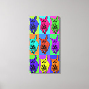 Pop-Kunst-laufendes Dackel-Ohr-Flattern Leinwanddruck