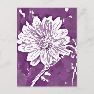 Pop Kunst lila Blume Postkarte