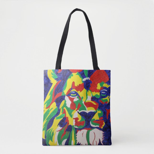 Pop-Kunst-Löwe-Tasche Tasche (Vorderseite)