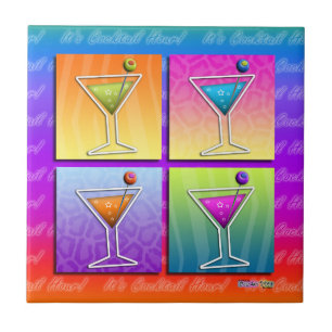 Pop-Kunst-Martini-Fliese - Untersetzer - Trivet