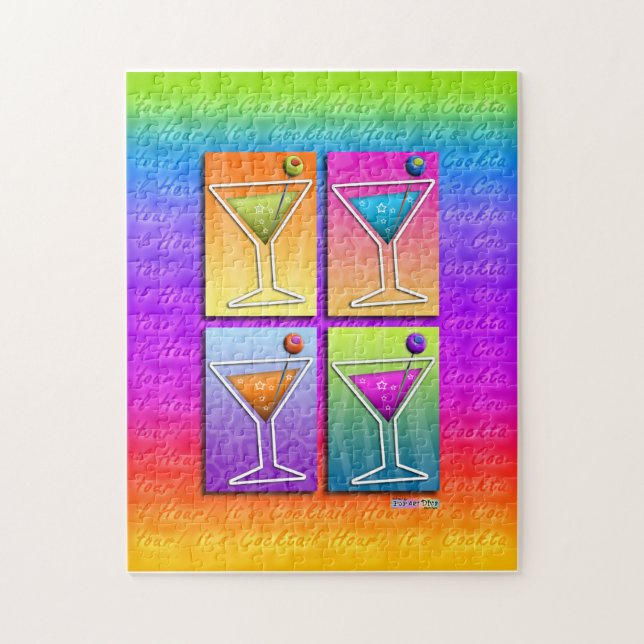 Pop-Kunst MARTINI-PUZZLESPIEL (Vertikal)