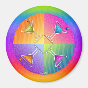 Pop-Kunst MARTINI-RUNDER MAGNET