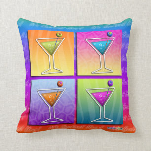 Pop-Kunst MARTINISumschaltbares THROW-KISSEN Kissen