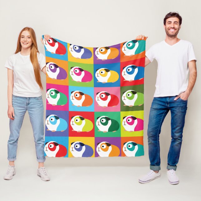 Pop-Kunst-Meerschweinchen Fleecedecke (Beispiel)