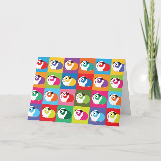 Pop-Kunst-Meerschweinchen Karte (Vorderseite)