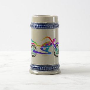 Pop-Kunst MOTORRAD-BIERstein-Tasse Bierglas