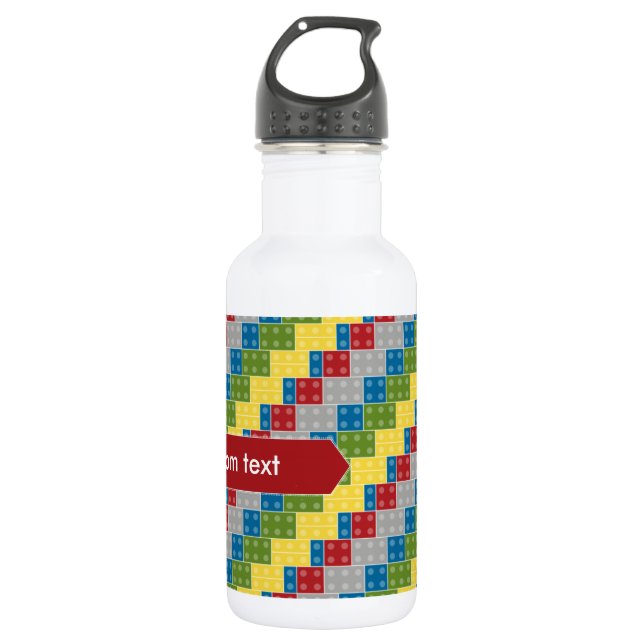 Pop-Kunst-Muster-bunte Ziegelsteine für Jungen Trinkflasche (Vorderseite)