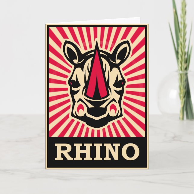 Pop-Kunst-Nashorn Karte (Vorderseite)