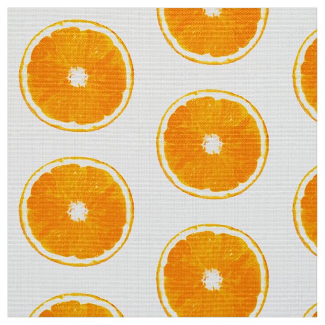 Pop-Kunst-orange Scheiben - weißer Hintergrund Stoff (Muster)