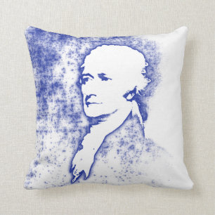 Pop-Kunst-Porträt Alexander Hamilton im Blau Kissen