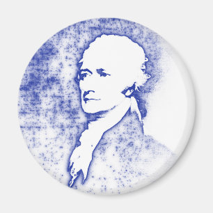 Pop-Kunst-Porträt Alexander Hamilton im Blau Magnet