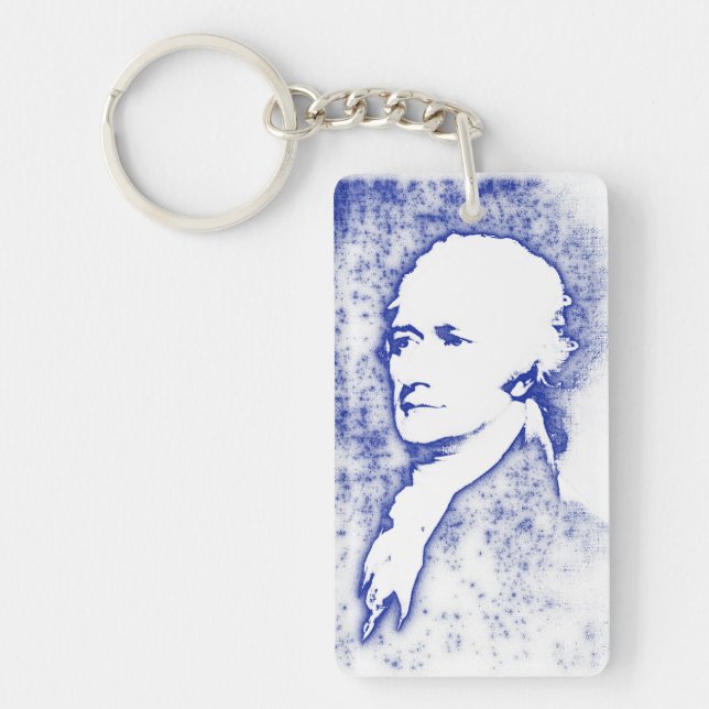 Pop-Kunst-Porträt Alexander Hamilton Schlüsselanhänger (Vorderseite)