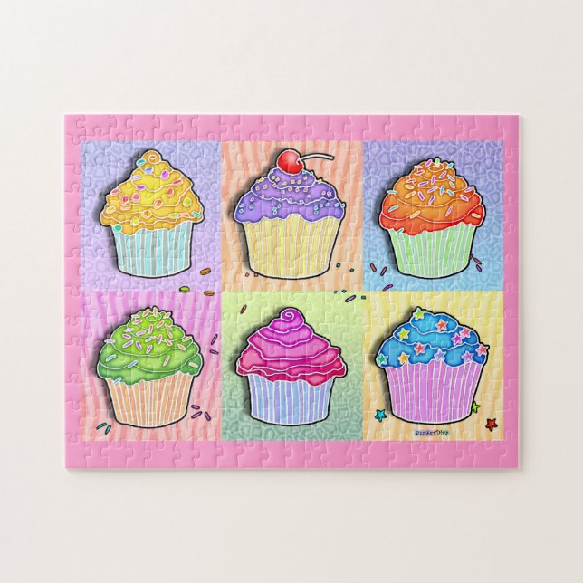 Pop-Kunst-Regenbogen-Kuchen-Puzzlespiel (Horizontal)