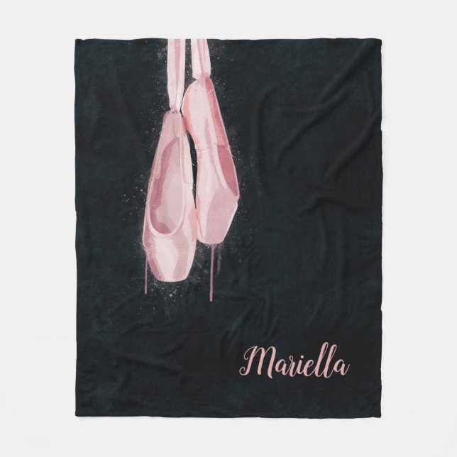 Pop-Kunst-Rosa-Ballett-Schuhe Fleecedecke (Vorderseite)