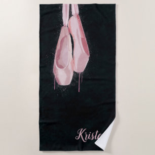 Pop-Kunst-Rosa-Ballett-Schuhe Strandtuch
