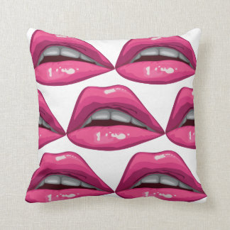 Pop-Kunst-Rosa-Lippenmake-up Kissen