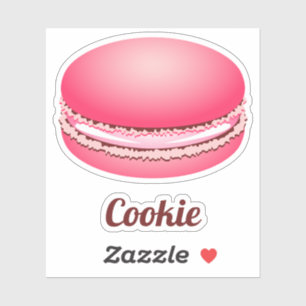 Pop-Kunst-Rosa Macaron Plätzchen Aufkleber