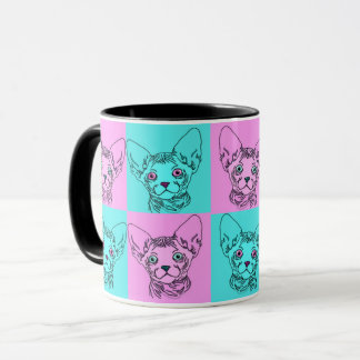 Pop-Kunst Sphynx Kätzchen-Tasse Tasse