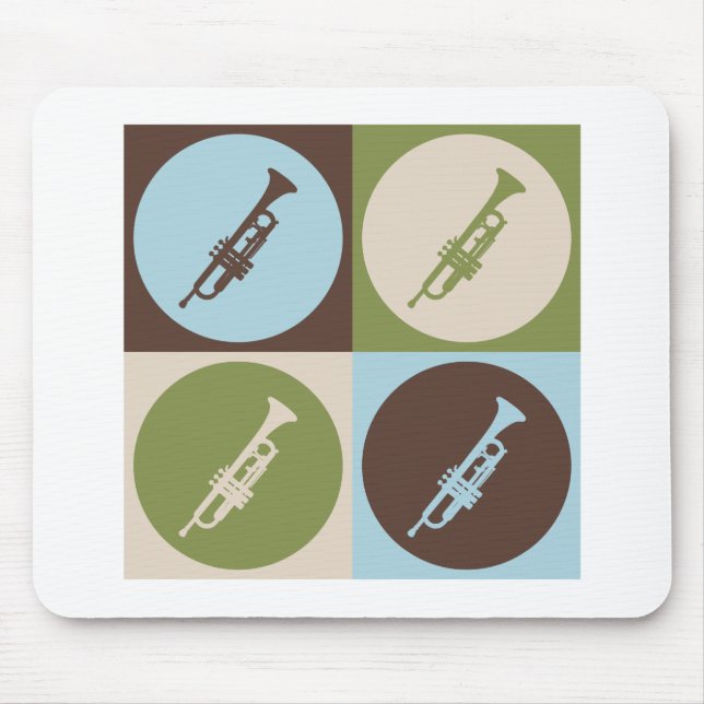 Pop-Kunst-Trompete Mousepad (Vorne)