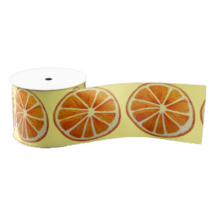 Pop-Kunst-Wasserfarbe der orange Fruchtscheibe Ripsband