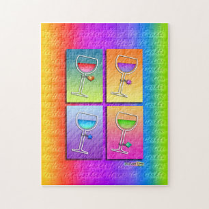 Pop-Kunst WEIN-PUZZLESPIEL -