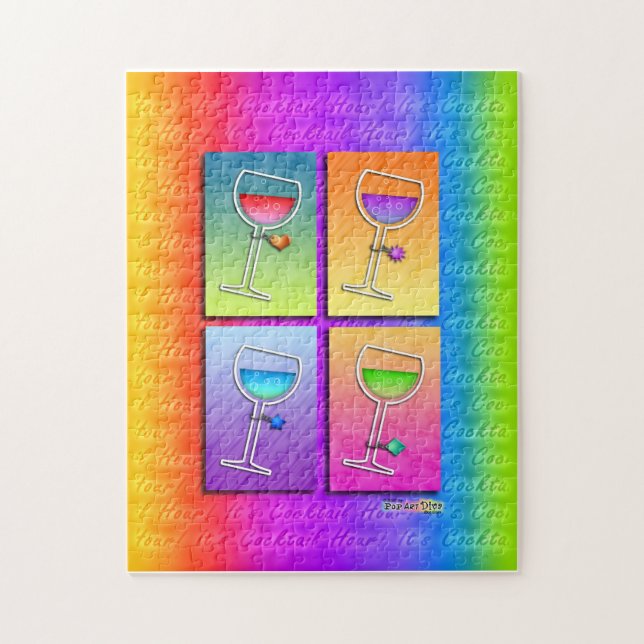 Pop-Kunst WEIN-PUZZLESPIEL - (Vertikal)
