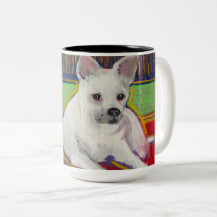Pop-Kunst-Welpen-Tasse Zweifarbige Tasse