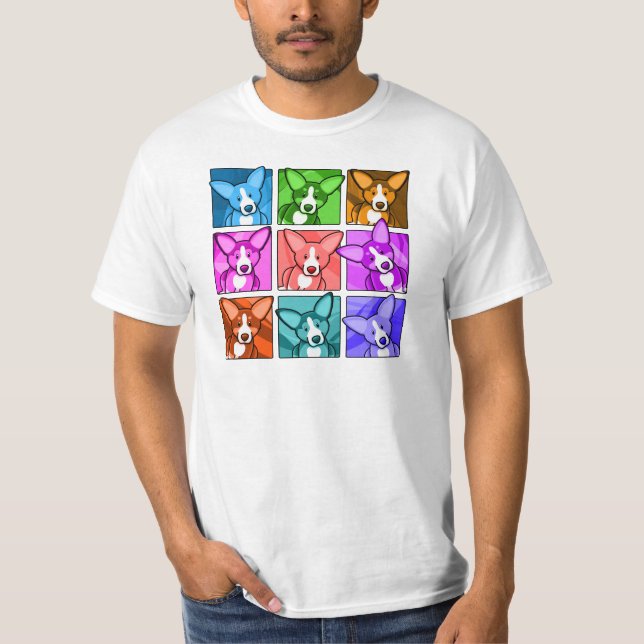 Pop-KunstCorgi T-Shirt (Vorderseite)