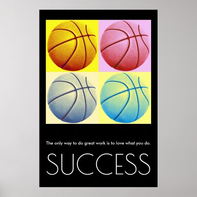 Pop Kunstgeschichte Motivierend Basketball Trendy Poster (Vorne)