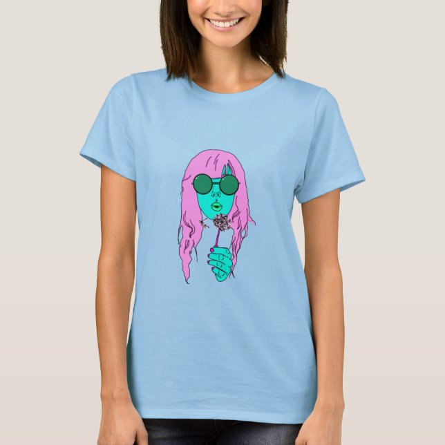 Pop-Kunsthippie-Krawatten-T-Shirt T-Shirt (Vorderseite)