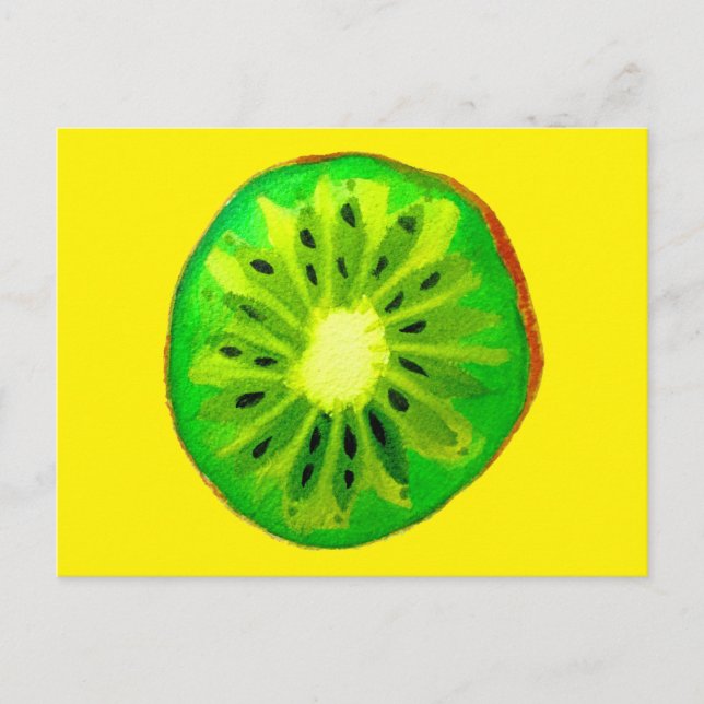 Pop kunstkunst helle Kiwfrucht Original Aquarell Postkarte (Vorderseite)
