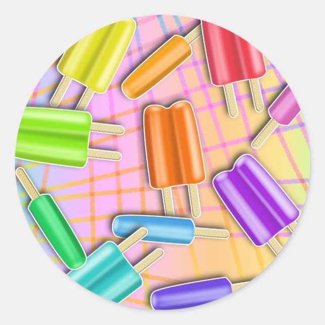 POP-KUNSTPOPSICLES RUNDER AUFKLEBER (Vorderseite)