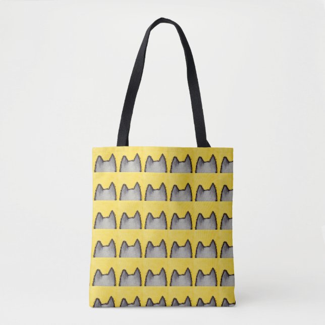 Pop-KunstPussyCat ganz über Druck-Gelb-Tasche Tasche (Vorderseite)