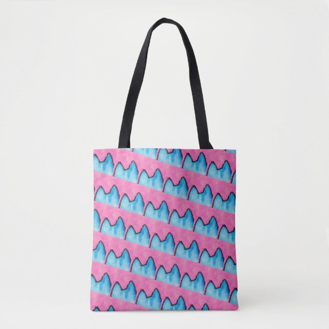Pop-KunstPussyCat ganz über Druck-Rosa-Tasche Tasche (Vorderseite)