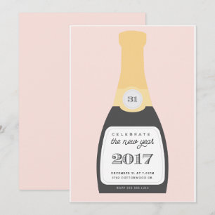 Pop le Champagne  Invitation de la fête du Nouvel 