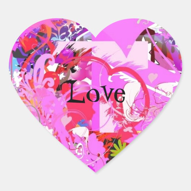Pop Liebe Heftsticker Herz-Aufkleber (Vorderseite)