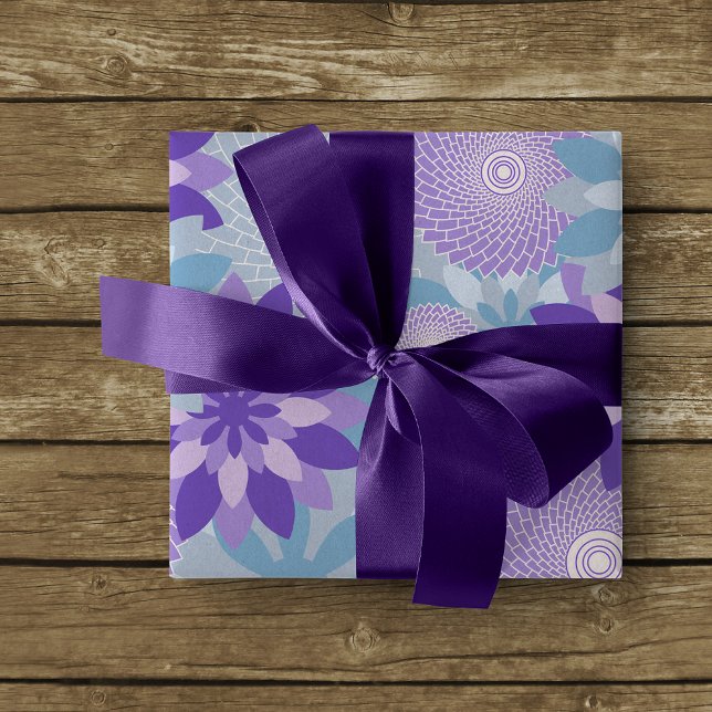 Pop Lila und blau Blumen und Mandalase Seidenpapier (Von Creator hochgeladen)