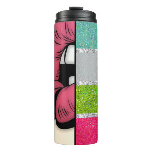 Pop Lipstick Art   IMITATE GLITZER Thermosbecher