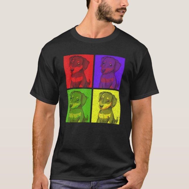 Pop Miniature Pinscher Dog  Cute Pet Min Pinscher T-Shirt (Vorderseite)