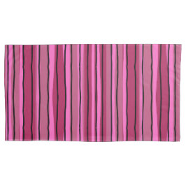 Pop mit großer Farbe - Schwarz und Rosa Streifen Kissenbezug