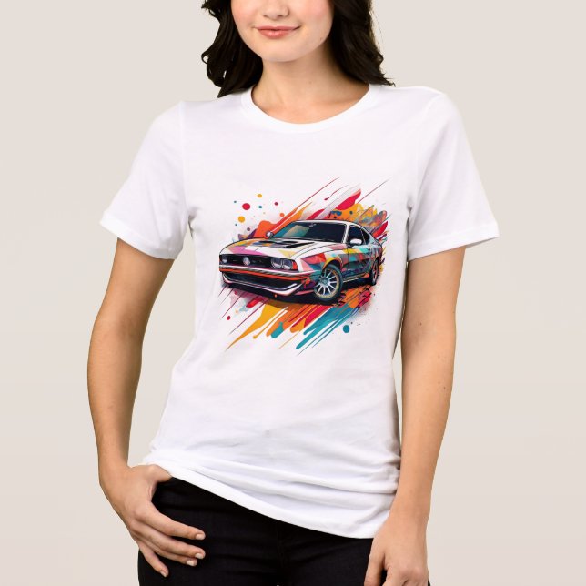 Pop mit Muskelkraft Art Classic Retro Design Tri-Blend Shirt (Vorderseite)
