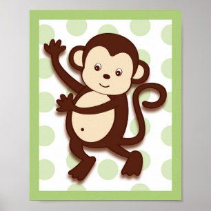 Pop Mod Monkey Jungle Kinderzimmer Wand an Wand Dr Poster