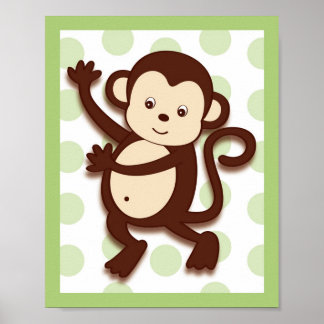 Pop Mod Monkey Jungle Kinderzimmer Wand an Wand Dr Poster