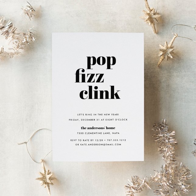 Pop moderne | Invitation du réveillon du Nouvel An (Créateur téléchargé)