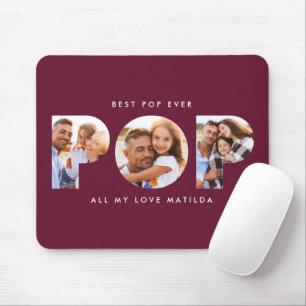 Pop Multi Foto Moderne bordeauxfarbene Eleganz Mousepad