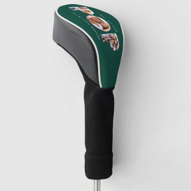 Pop Multi-Foto moderne Typografie Familie grün Golf Headcover (angewinkelt)