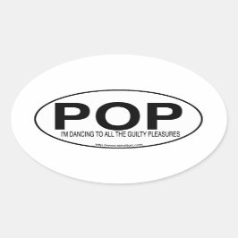 Pop Music Euro Oval Decal Slogan Ovaler Aufkleber