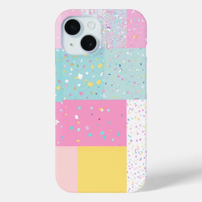 Pop Niedliches Patchwork Terrazzo Muster Case-Mate iPhone Hülle (Rückseite)
