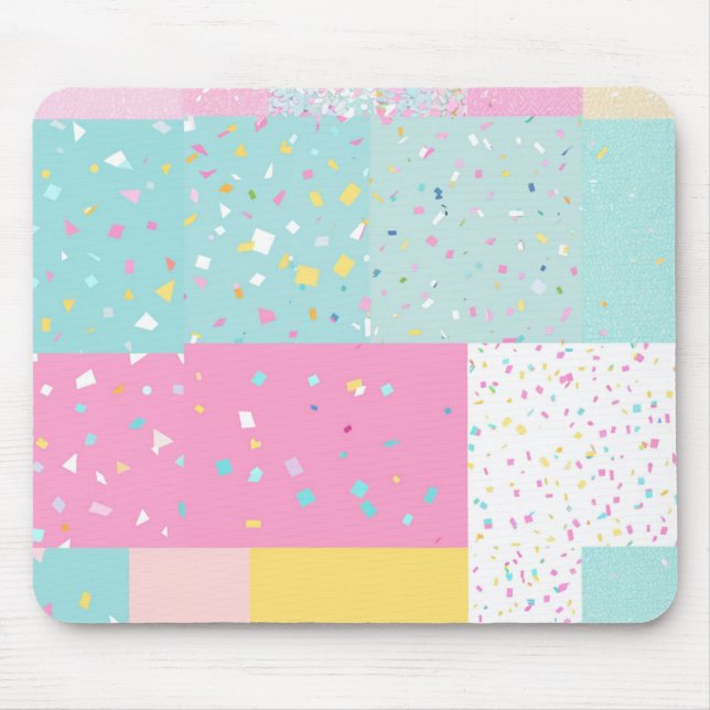 Pop Niedliches Patchwork Terrazzo Muster Mousepad (Vorne)