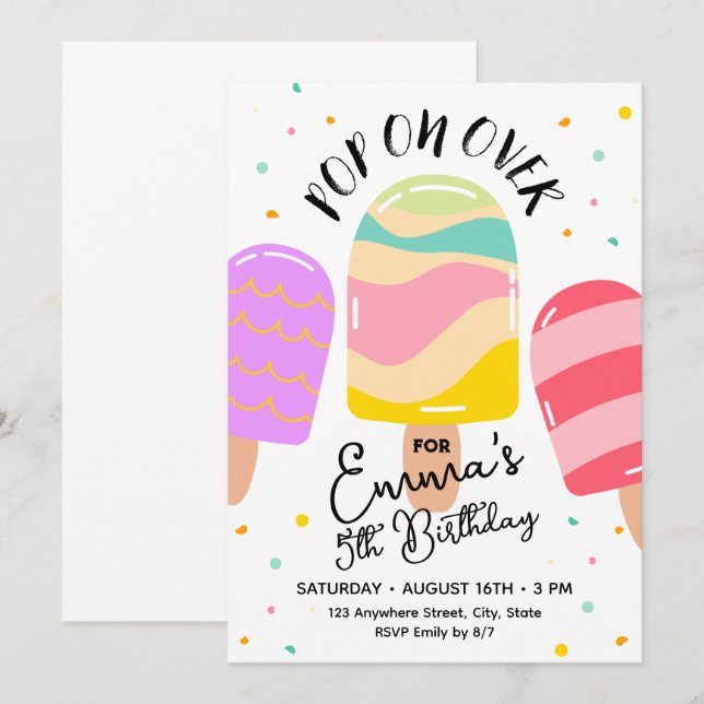 Pop On Over Anniversaire Fête Invitation Carte Pos (Devant / Derrière)